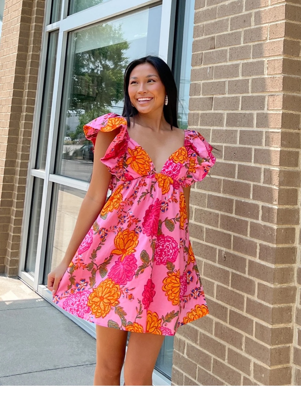 Olivaceous Pants Store Floral Mini Dress